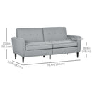 Sofas, Oakwood 76" Grey Modern Upholstered Sofa - Seasonal Overstock