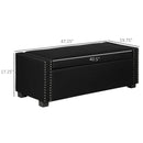 Benches, Osman 47" Nailhead Dark Grey Upholstered Storage Bench - Seasonal Overstock