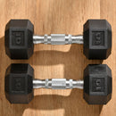 Set of Two 10lb Rubberized Hexagon Dumbbell Weights (20 lbs Total) - Seasonal Overstock