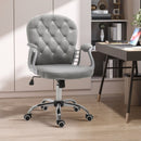 Stella Diamond Tufted Vanity Task Chair - Grey Velvet - Seasonal Overstock