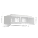 10' x 29' White Party Canopy Tent with 5 Wall Panels - Seasonal Overstock
