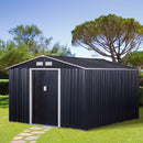 11' x 9' Large Garden Storage Shed - Dark Grey - Seasonal Overstock