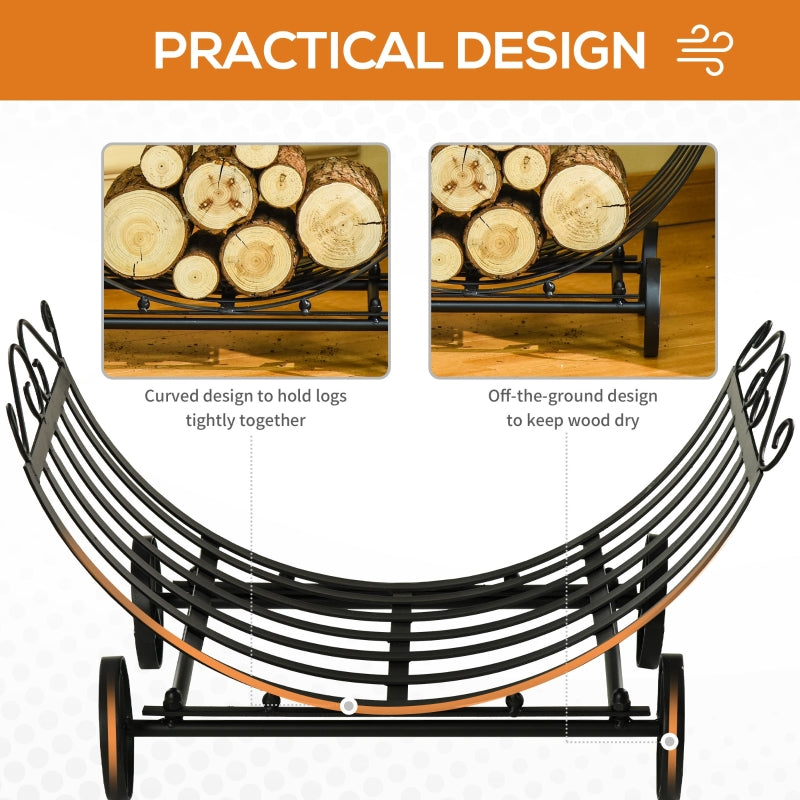 23" Arc Basket Style Firewood Rack Log Holder - Seasonal Overstock