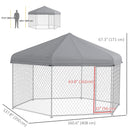 13.5' x 11.5' x 8.5' Outdoor Dog Kennel Play Pen For Dogs with Canopy