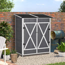 54.75" x 29.5" x 63" Grey Wood Garden Storage Shed - Seasonal Overstock