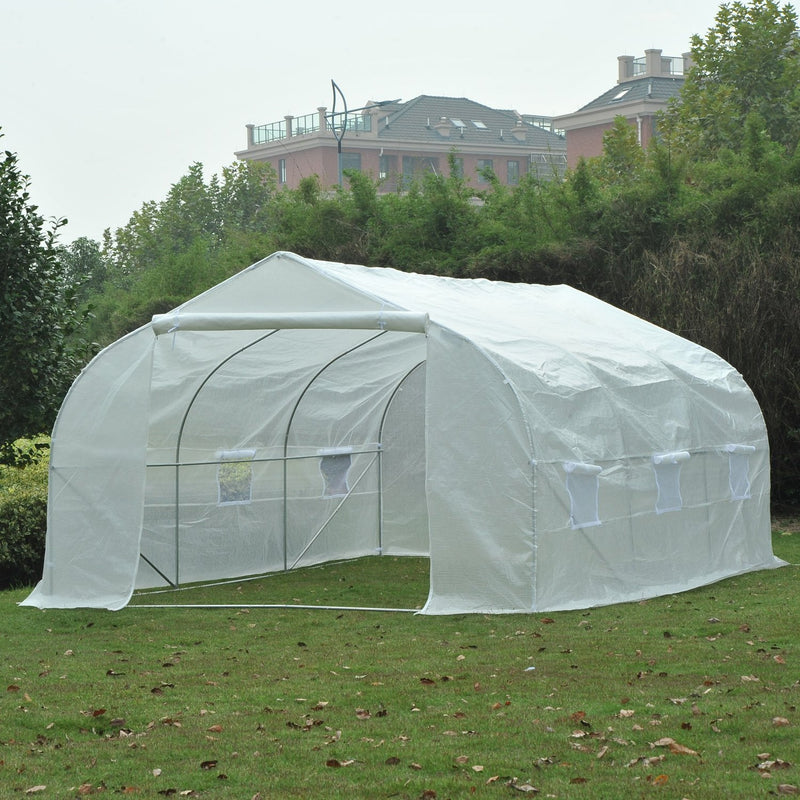 15 x 10ft Soft Cover Walk-In Greenhouse - White - Seasonal Overstock