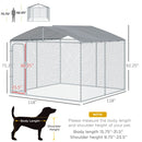 9.8' x 9.8' Large Dog House Kennel Pen with Canopy Shade - Seasonal Overstock