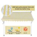 Awnings, 9.8ft Wide RV / Patio Retractable Awning - Yellow Stripe - Seasonal Overstock