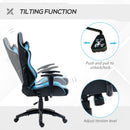 Gaming Chairs, Bender Blue Black High Back Gaming Chair with Head and Lumbar Pillow - Seasonal Overstock