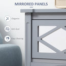 Beren 3-Drawer Grey Storage Dresser with Mirror Panels - Seasonal Overstock