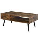 Brandel Rustic Brown Mid Century Modern Coffee Table - Seasonal Overstock