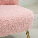 Accent Chairs, Deanna Fleece Upholstered Armless Lounge Chair - Pink - Seasonal Overstock