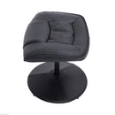 Kenton Faux Leather Chair and Ottoman - Black - Seasonal Overstock