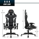 Office Chairs, Lucas High-Back Gaming Chair with Massage - White - Seasonal Overstock