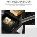 Nathan Laptop Desk with Display Shelves and Drawers - Black - Seasonal Overstock