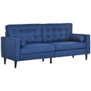 Sofas, Oliver 80" Blue Button Tufted Mid Century Modern Sofa - Seasonal Overstock
