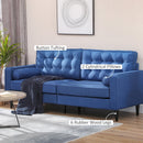 Sofas, Oliver 80" Blue Button Tufted Mid Century Modern Sofa - Seasonal Overstock
