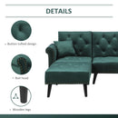 Sofas, Rivo 82" Sectional Sofa Bed in Green - Seasonal Overstock