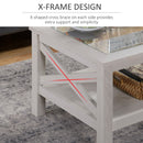 Theola White Oak Glass Top Coffee Table - Seasonal Overstock