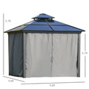 Trejan 10' x 10' Polycarbonate Hard Top Black Patio Gazebo - Seasonal Overstock