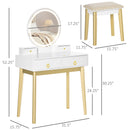 Verita Vanity Set with LED Mirror and Stool - Seasonal Overstock
