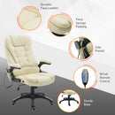 Xavi Luxury Executive Office Chair with Heated Vibration Massage - Beige - Seasonal Overstock