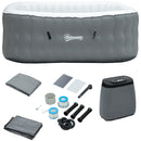 Hot Tubs, 4-6 Person Inflatable Portable Hot Tub Spa 245 Gallons - Grey - Seasonal Overstock