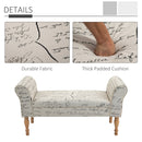 Benches, Bianca 51" White Upholstered Script Bench - Seasonal Overstock