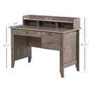 Fides Writing Desk with Storage Drawers and Hutch - Grey - Seasonal Overstock