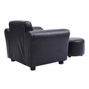 Kids Furniture, Kids Casa Kids Chair and Ottoman Set - Black - Seasonal Overstock
