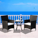Patio Furniture, Okana 3pc Rattan Patio Chairs & Table Set - Black - Seasonal Overstock