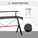 Rizer 47" 2-Tier Black and Red Gaming Desk with Cup Holder and Headphone Stand - Seasonal Overstock