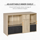 Simon Convertible L-Shaped Desk with Cabinet and Storage - Natural Oak - Seasonal Overstock