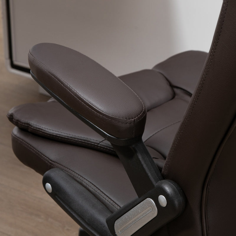 Xavi Luxury Executive Office Chair with Heated Vibration Massage - Brown - Seasonal Overstock