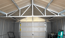 Sheds, Garages & Carports, 14' x 31' Murryhill Steel Storage Shed Building with Roll Up Door - Flute Grey - Seasonal Overstock