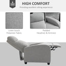 Recliner Chair, Elliot Light Grey Manual Reclining Chair - Seasonal Overstock