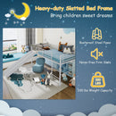 Jaya Twin Size Metal Loft Bed with Slide and Guardrails - Grey - Seasonal Overstock