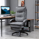 Jonas Double Padded Grey Fabric Office Chair with Retracting Footrest - Seasonal Overstock