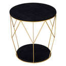 Side Tables, Onyx 18" Round Side Accent Table - Seasonal Overstock