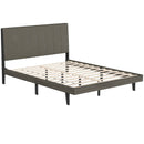 Valentina Queen Grey Upholstered Platform Bed - Seasonal Overstock