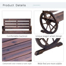 Wainwright 42" Outdoor Wagon Wheel Wood Garden Bench - Rustic Brown - Seasonal Overstock