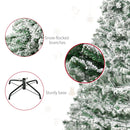 Christmas Trees, 7.5ft Artificial Snow Flocked Green Christmas Tree - Seasonal Overstock