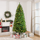 Christmas Trees, 7.5ft Pre-Lit Artificial Green Christmas Tree - Seasonal Overstock