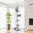 Cat Trees, Floor To Ceiling 5 Tier Cat Tree in Grey - Seasonal Overstock