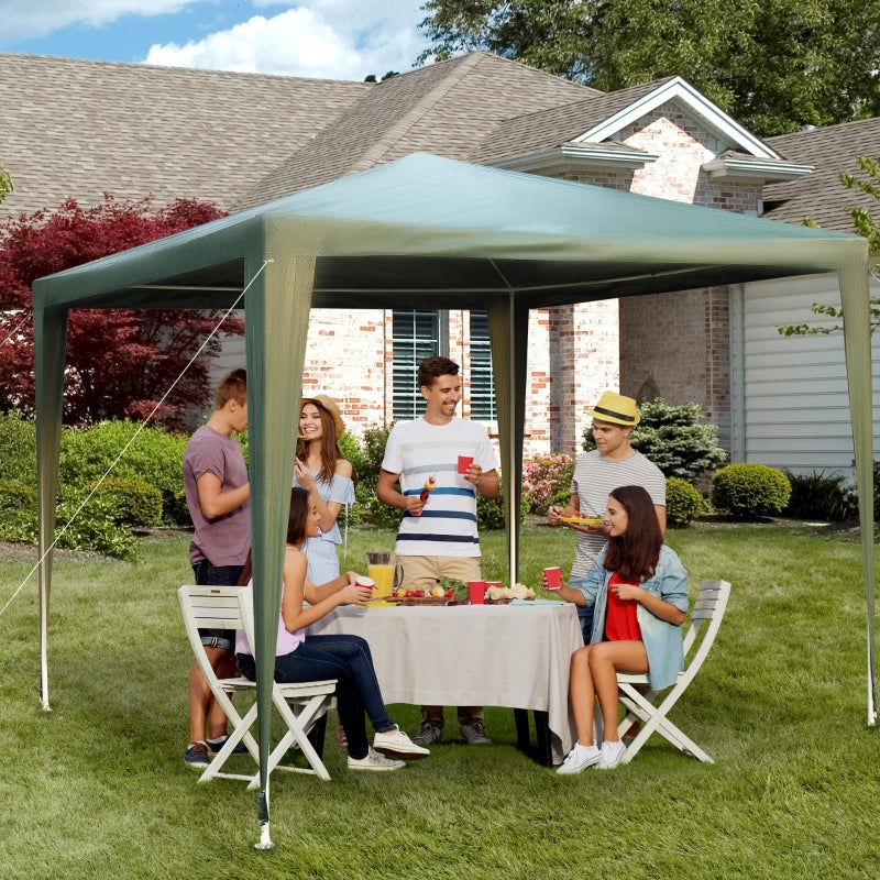 9' x 9' Party Gazebo Canopy Tent - Green - Seasonal Overstock