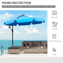 Patio Umbrella, 9ft Offset Cantilever Patio Umbrella with Easy Tilt Adjust - Blue - Seasonal Overstock