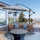 Patio Umbrella, 9ft Offset Cantilever Patio Umbrella with Easy Tilt Adjust - Dark Grey - Seasonal Overstock