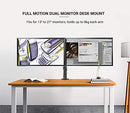 Computer Accessories, Adjustable Dual Monitor Desktop Stand for 13-27" Monitors - Seasonal Overstock