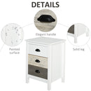 Arya 3 Drawer Multi Tone Farmhouse Bedside Night Table - Seasonal Overstock