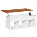 Coffee Tables, Bryan Lift Top Coffee Table with 3 Storage Compartments - White Brown - Seasonal Overstock